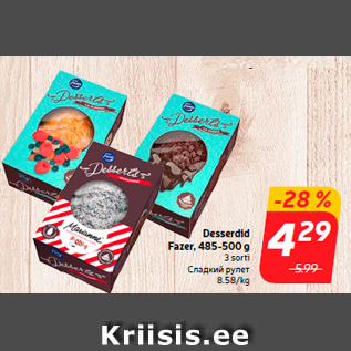 Allahindlus - Desserdid Fazer, 485-500 g