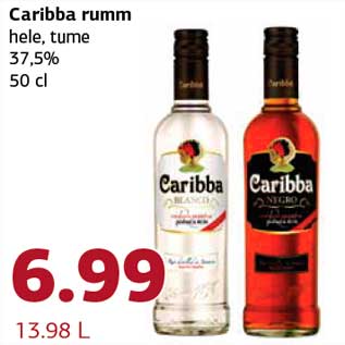 Allahindlus - Caribba rumm hele, tume 37,5% 50 cl