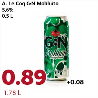 Allahindlus - A. Le Coq G:N Mohhiito 5,6% 0,5 L