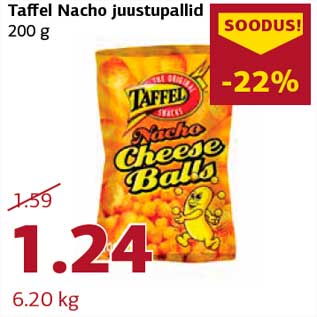 Allahindlus - Taffel Nacho juustupallid 200 g