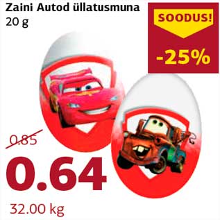 Allahindlus - Zaini Autod üllatusmuna 20 g