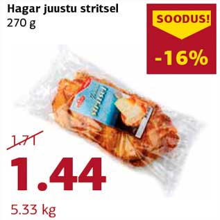 Allahindlus - Hagar juustu stritsel 270 g