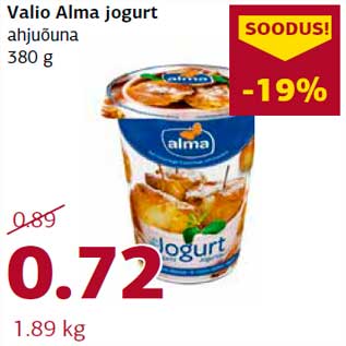 Allahindlus - Valio Alma jogurt ahjuõuna 380 g