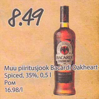 Allahindlus - Muu piiritusjook Bacardi Oakheart Spiced