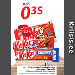 Allahindlus - Šokolaadibatoonike KitKat, Nestle