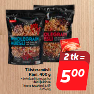 Allahindlus - Täisteramüsli Rimi, 400 g