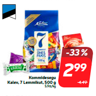 Allahindlus - Kommidesegu Kalev, 7 Lemmikut, 500 g