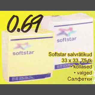 Allahindlus - Softstar salvrätikud 3З х ЗЗ,75 tk