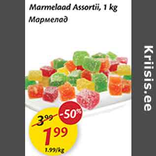 Allahindlus - Marmelaad Assortii, 1 kg