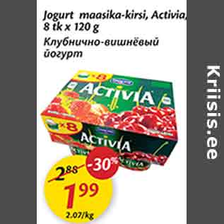 Allahindlus - Jogurt maasika-kirsi, Activia, tk x 120 g