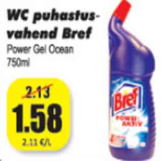 Allahindlus - WC puhastusvahend Bref 750 ml