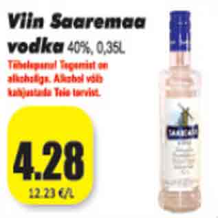 Allahindlus - Viin Saaremaa vodka 40%, 0,35L