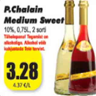 Allahindlus - P.Chalain Medium Sweet 10%,0,75L,2sorti