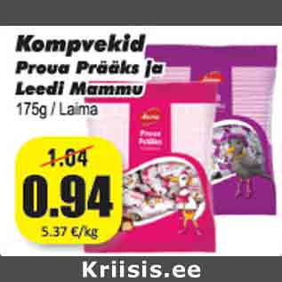 Allahindlus - Kompvekid Proua Prääks ja Leedi Mammu 175 g/Laima