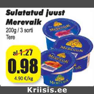 Allahindlus - Sulatatud juust Merevaik 200 g / 3 sorti Tere