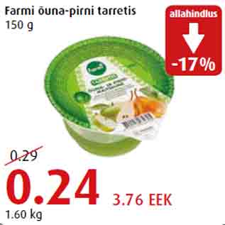 Allahindlus - Farmi õuna-pirni tarretis 150 g