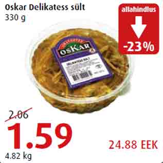 Allahindlus - Oskar Delikatess sült 330 g