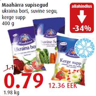 Allahindlus - Maahärra supisegud ukraina borš, suvine segu, kerge supp 400 g