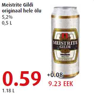 Allahindlus - Meistrite Gildi originaal hele õlu 5,2% 0,5 L