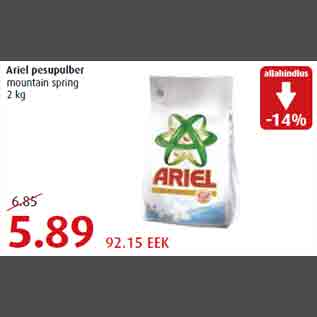 Allahindlus - Ariel pesupulber mountain spring 2 kg