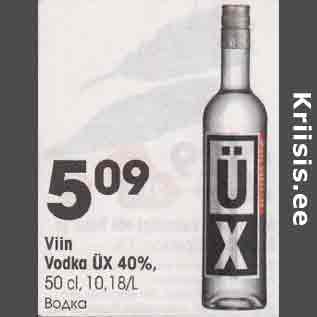 Allahindlus - Viin Vodka ÜX 40%, 50 cl