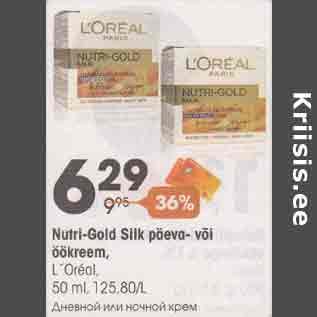 Allahindlus - Nutri-Gold Silk päeva- või öökreem, L"Oreal, 50 ml