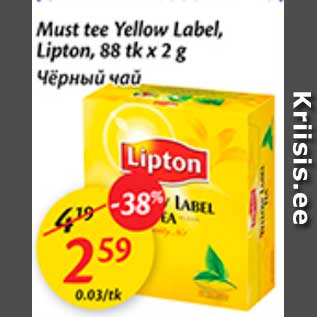 Allahindlus - Must tee Yellow Label, Lipton