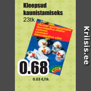 Allahindlus - Kleepsud kaunistamiseks 23tk