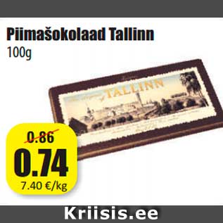 Allahindlus - Piimašokolaad Tallinn 100g