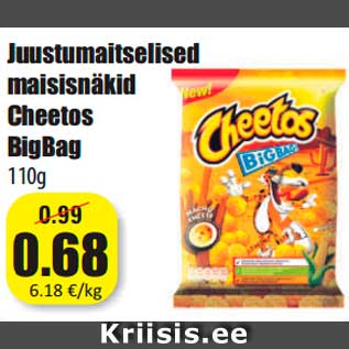 Allahindlus - Juustumaitselised maisisnäkid Cheetos BigBag 110g