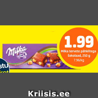 Allahindlus - Milka tervete pähklitega šokolaad, 250 g