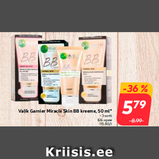 Allahindlus - Valik Garnier Miracle Skin BB kreeme, 50 ml*