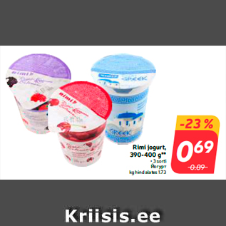 Allahindlus - Rimi jogurt, 390-400 g** • 3 sorti