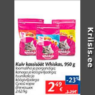 Allahindlus - Kuiv kassisööt Whiskas, 950 g