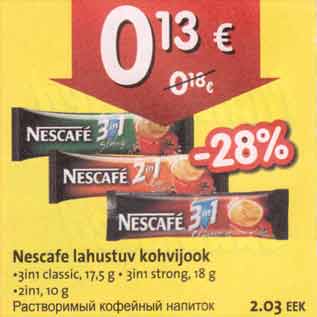 Allahindlus - Nescafe lahustuv kohvijook