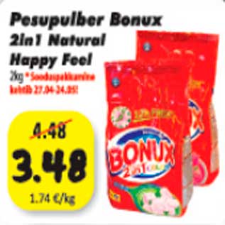 Allahindlus - Pesupulber Bonux 2in1 natural Happy Feel 2kg