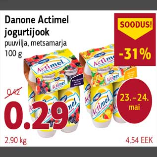 Allahindlus - Danone Actimel jogurtijook puuvilja, metsamarja 100 g