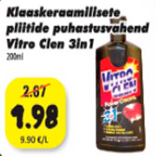 Allahindlus - Klaaskeraamilisete pliitide puhastusvahend Vitro Clen 3in1 200ml