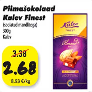 Allahindlus - Piimašokolaad Kalev Finest (soolatud mandlitega) 300g