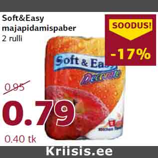 Allahindlus - Soft&Easy majapidamispaber 2 rulli