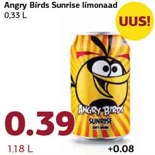 Allahindlus - Angry Birds Sunrise limonaad 0,33 L