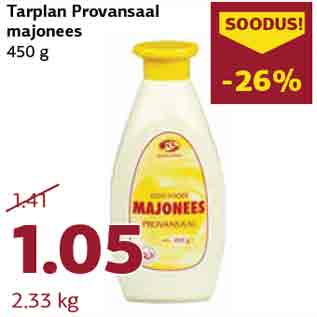 Allahindlus - Tarplan Provansaal majonees 450 g