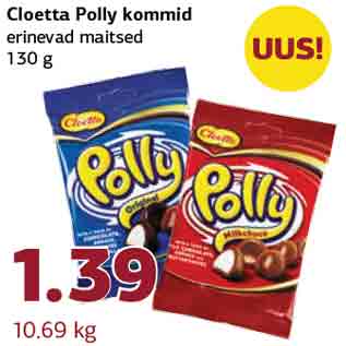 Allahindlus - Cloetta Polly kommid erinevad maitsed 130 g