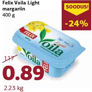 Allahindlus - Felix Voila Light margariin 400 g