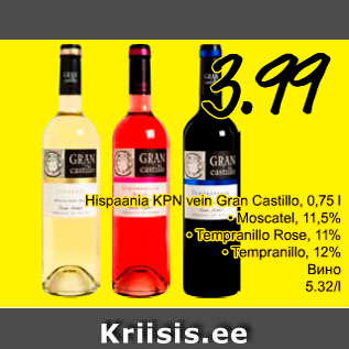 Allahindlus - Hispaania KPN vein Gran Castillo, 0,75 l