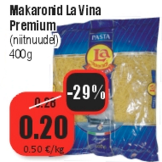 Allahindlus - Makaronid La Vina Premium