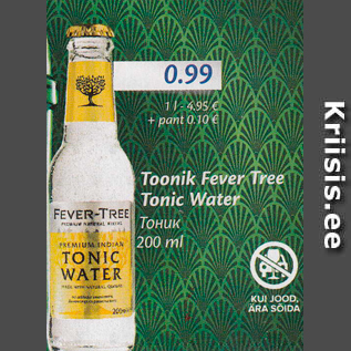 Allahindlus - Toonik Fever Tree Tonic Water 200 ml