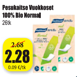 Allahindlus - Pesukaitse Vuokkoset 100% Bio Normal, 26 tk