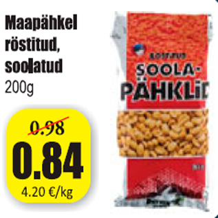 Allahindlus - Maapähkel röstitud, soolatud 200 g