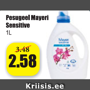 Allahindlus - Peesugeel Mayeri Sensitive 1 l